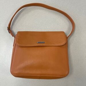 Yves Saint Laurent Vintage Leather Flap Shoulder Bag - Orange-Brown - Preowned